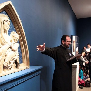 Rev. Dr. Stefanos Alexopoulos with “Madonna and Child” Andrea Pisano