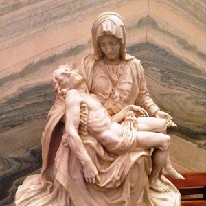 Imitation of Michelangelo’s Pieta Statue by Felix W. de Weldon in Our Lady’s Chapel