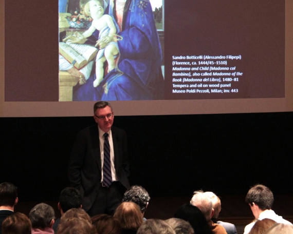 Dr. Ian Boxall with “Madonna and Child” Sandro Botticelli