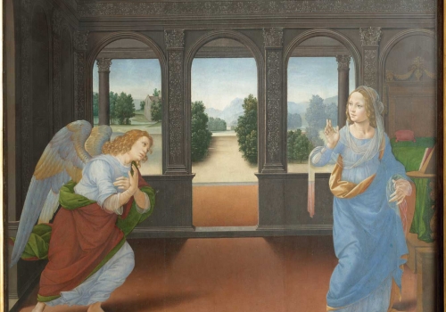 Lorenzo di Credi – The Annunciation and Three Stories from Genesis (Annunciazione e Tre Storie della Genesi)