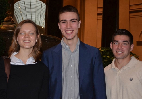 Kate, Lucas, Charles in the Rotunda at The National Gallery