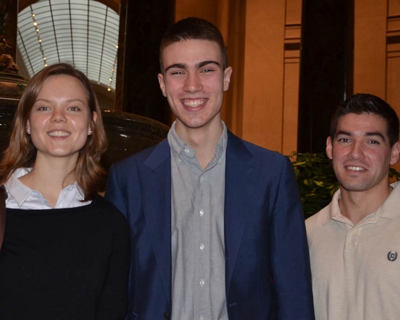 Kate, Lucas, Charles in the Rotunda at The National Gallery